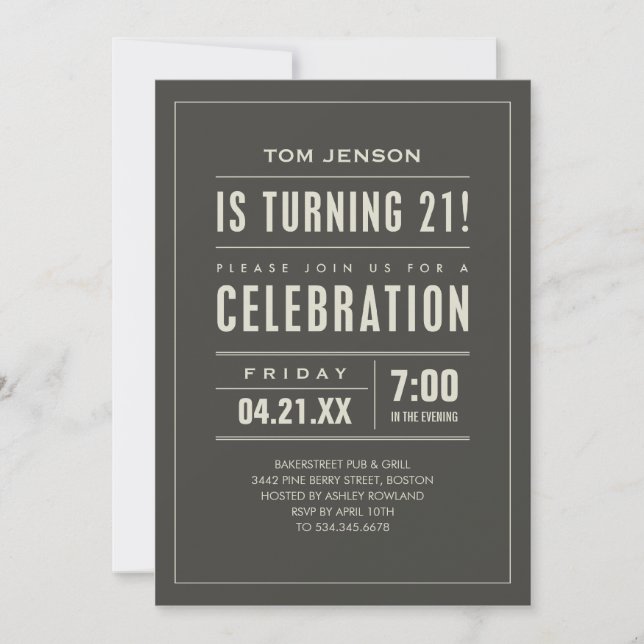 21st Birthday Party Invitations (Front)