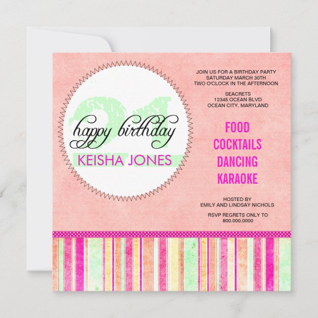 21st Birthday Party Invitations (Front)