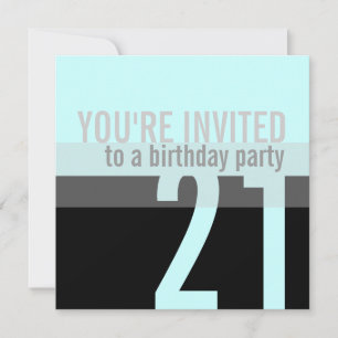 21st Birthday Party Invitations {Teal Blue}