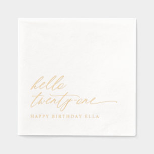 21st Birthday Party Modern Elegant Gold Foil Napkins