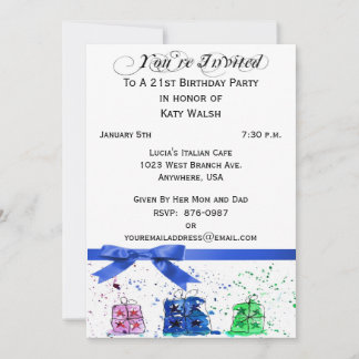 21st Birthday Party Personalised Invitation