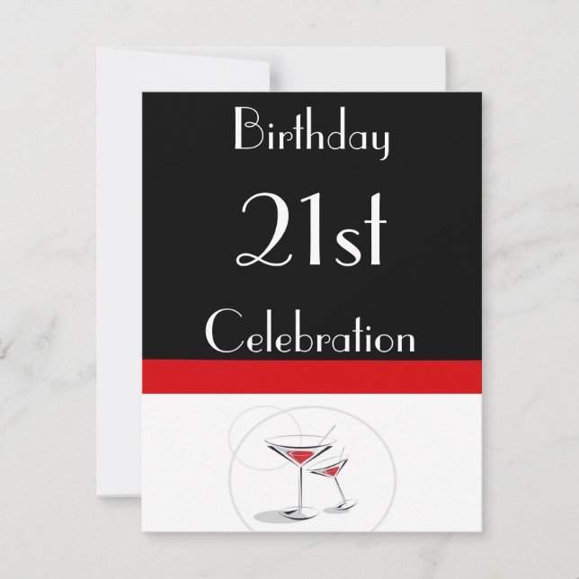 21st Birthday Party Personalised Invitation (Front)