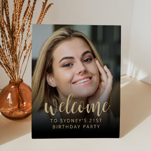 21st Birthday Party Photo Welcome Pedestal Sign