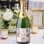 21st birthday party rose gold legal photo collage sparkling wine label<br><div class="desc">A bottle label for a 21st birthday party, celebrating her life with a collage of 8 of your photos. Personalise and add a name, age 21 and a date. Date of birth or the date of the party. White and dark rose gold coloured letters. Elegant and trendy rose gold, blush...</div>