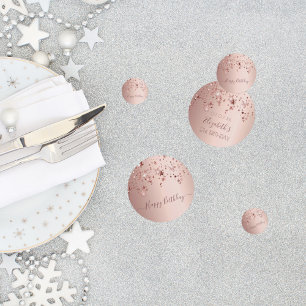 21st birthday party rose gold pink stars confetti