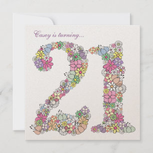 21st Birthday Party Spring Bloom Custom Invitation
