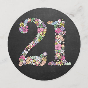 21st Birthday Party Spring Bloom Custom Invitation