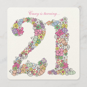 21st Birthday Party Spring Floral Custom Invitation