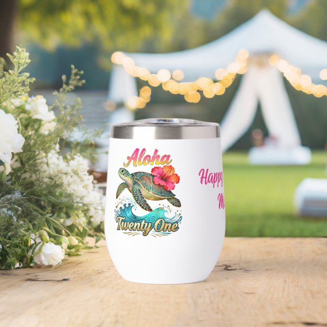  21st Birthday Personalised Tropical Sea Turtle  (Wedding (Rotated))