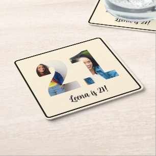 21st Birthday photo Frame Coaster