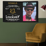21st Birthday Photo Template Legendary Banner<br><div class="desc">Photo template any year "Original Quality Legendary Inspiration" banner for that special son. Add the photo and name as desired in the template fields creating a unique birthday celebration gift. Team this up with the matching gifts,  party accessories,  and clothing available in our store www.zazzle.com/store/thecelebrationstore</div>