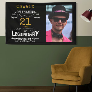21st Birthday Photo Template Legendary Banner