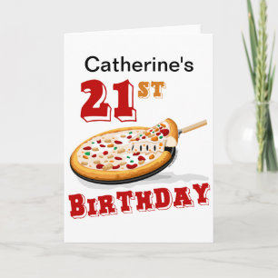 21st Birthday Pizza Party Card
