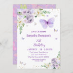 21st Birthday Purple Gold Floral Butterfly Invitation<br><div class="desc">21st Birthday Purple Gold Floral Butterfly Invitation with purple flowers,  butterflies and gold accents.  Add your party details using the the template provided. Great invitation for the girl who loves butterflies.</div>