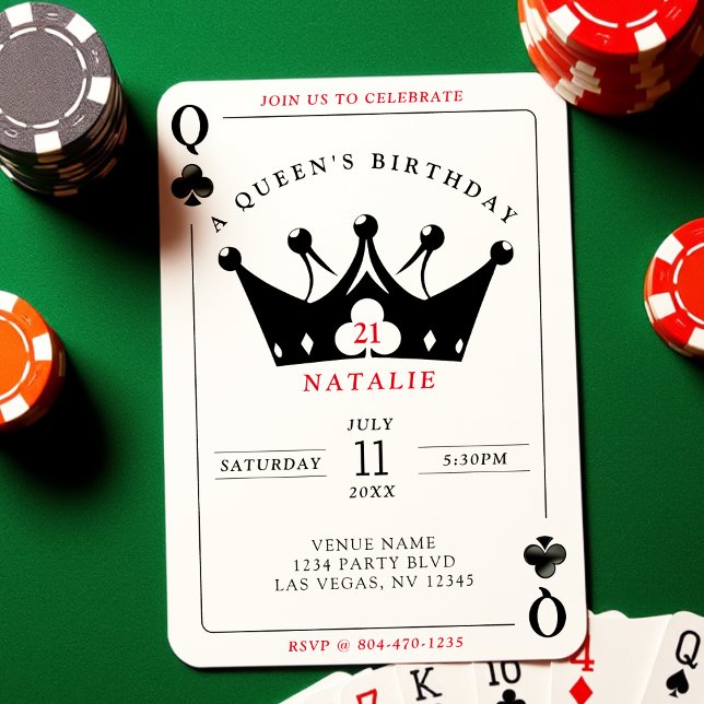 21st Birthday Queen of Clubs Casino Poker Card (21st Birthday Queen of Clubs Casino Poker Card
)