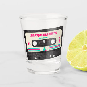 21st Birthday Retro 80s Music Mix Tape For Her Shot Glass