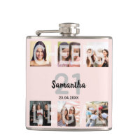21st birthday  rose gold blush cheers photo name