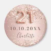 21st birthday rose gold blush save the date