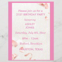 21st Birthday Rose Gold pink  | Party Invitation