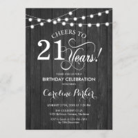 21st Birthday - Rustic Gray Wood Pattern