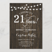 21st Birthday - Rustic Wood Pattern
