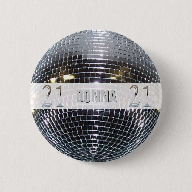 21st Birthday Silver | Number 21 6 Cm Round Badge (Front)