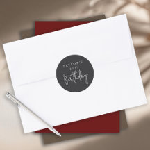 21st Birthday Simple Minimalist Flat Black