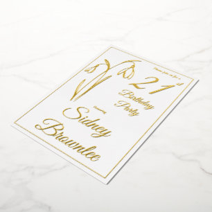 21st Birthday Snowdrop Floral Black And White