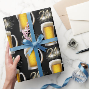 21st Birthday Sparklers in Beer Mug  Wrapping Paper