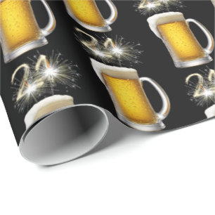 21st Birthday Sparklers in Beer Wrapping Paper