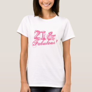 21st Birthday t shirt for women   21 and fabulous!