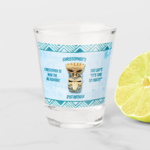 21st Birthday Tiki Big Kahuna Hawaiian Shot Glass