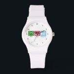 21st Birthday Watch<br><div class="desc">A peace sign,  heart,  and the number twenty-one in cute blue font. Peace Love 21 pretty watch for a 21st birthday.</div>