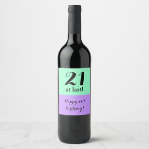 21st Birthday Wine Label Gift