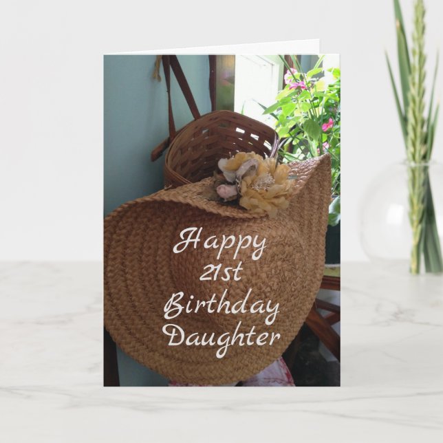 **21st  BIRTHDAY** WISHES "BEAUTIFUL DAUGHTER" Card (Front)