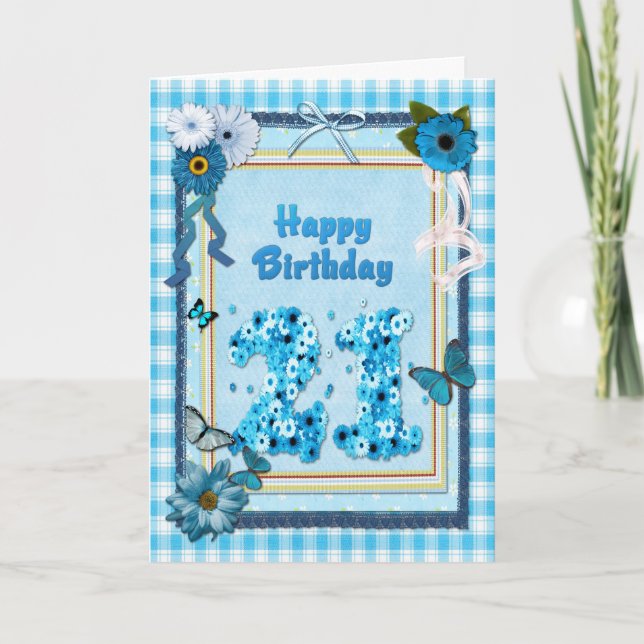21st Birthday with a scrapbook effect Card (Front)