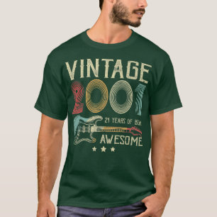 21st Birthday Womens Mens Vintage Awesome 2001 Gui T-Shirt