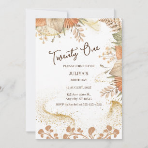 21st Bohemian Birthday Party Invitation