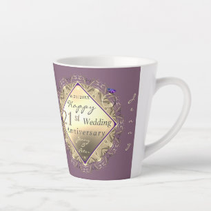 21st Brass Anniversary w/Iolite Latte Mug