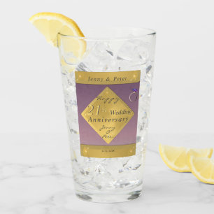 21st Brass & Iolite Wedding Anniversary   Glass