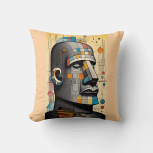 21st Century Moai - Ken Gauge Tiki Art Cushion