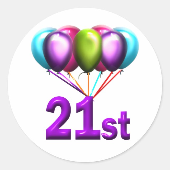 21st classic round sticker (Front)