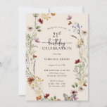 21st Floral Birthday Invitation<br><div class="desc">This stylish & elegant 21st birthday invitation features gorgeous hand-painted watercolor wildflowers arranged as a lovely wreath,  perfect with an elegant hand-lettered script. Find matching items in the Boho Wildflower Wedding Collection.</div>