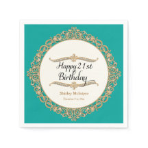 21st Happy Birthday Party Celebration Round Decor