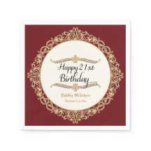 21st Happy Birthday Party Celebration Round Decor