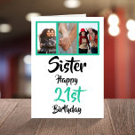 21st happy birthday sister photo collage Card<br><div class="desc">🌶️ Put a smile on a face with this awesome 21st birthday sister photo collage card. - Simply click to personalise this design 🔥 My promises - This design is unique and is designed with you in mind 🙏 Thank you for supporting my small business - If you would like...</div>