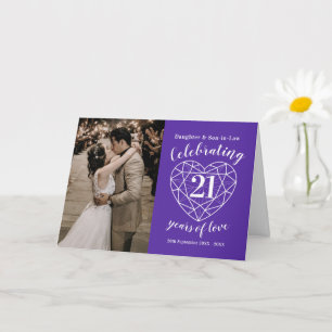 21st Iolite Wedding Anniversary heart Card