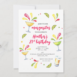 21ST Margarita Birthday Party Invitation