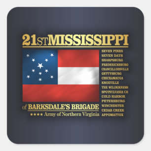 21st Mississippi Infantry (BA2) Square Sticker