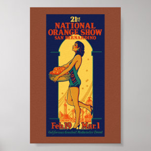 21st National Orange Show Vintage Poster 1931